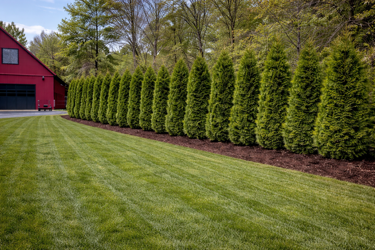 Tree Privacy Barrier Privacy Trees MA, NH & ME | Arborvitae, Green Giant & Screening Trees ...